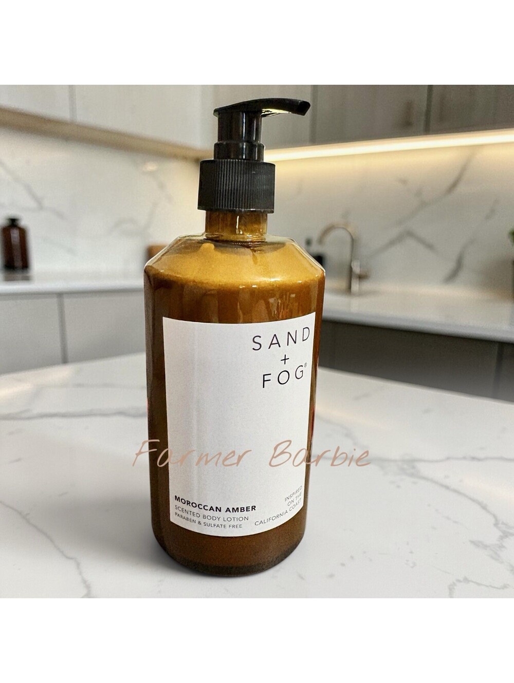 SAND + FOG MOROCCAN AMBER Body Lotion Glass Bottle 15.7oz New